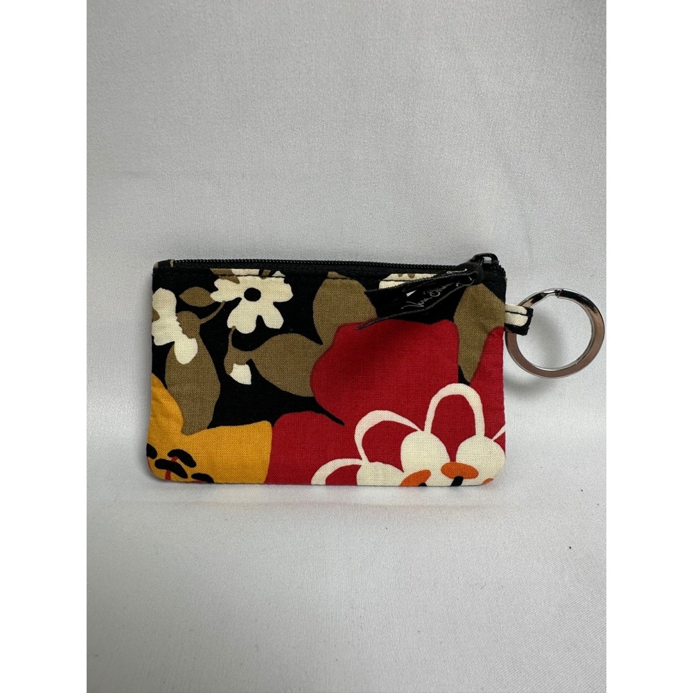 Vera Bradley Bittersweet Zipper ID Card Coin Bag With Key Chain - Picture 2 of 6